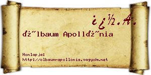 Ölbaum Apollónia névjegykártya